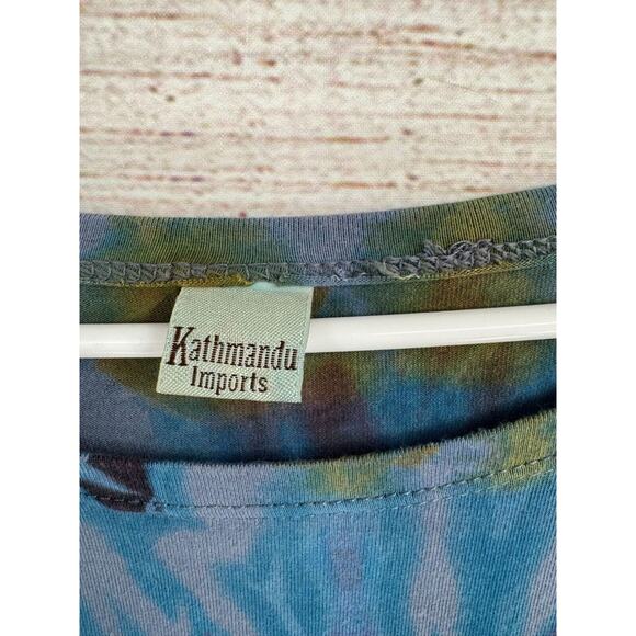 Kathmandu Imports Tie Dye T-Shirt Dress Women's Size Small Blue and Multicolor - Picture 8 of 11